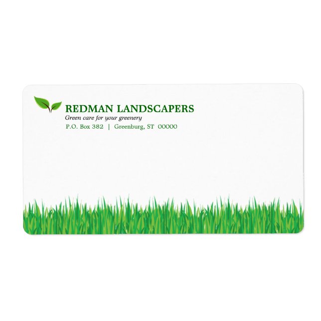 Étiquette d'expédition du paysage de Grassy (Devant)