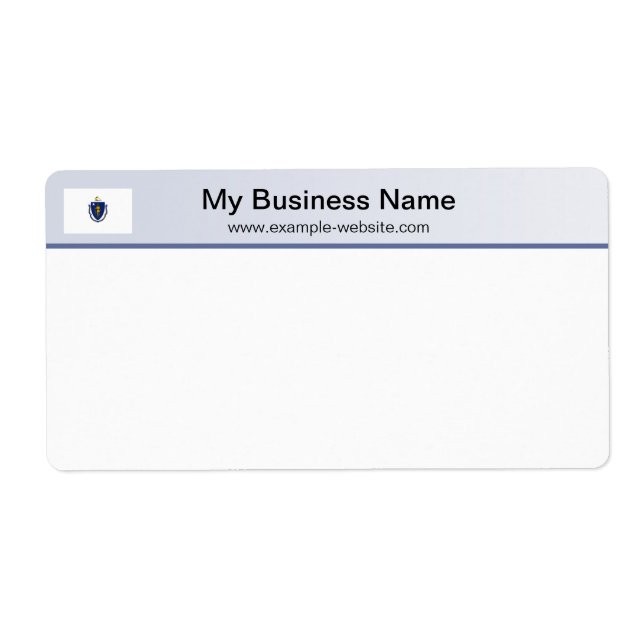 Étiquette d'expédition en-tête drapeau du Massachu (Devant)