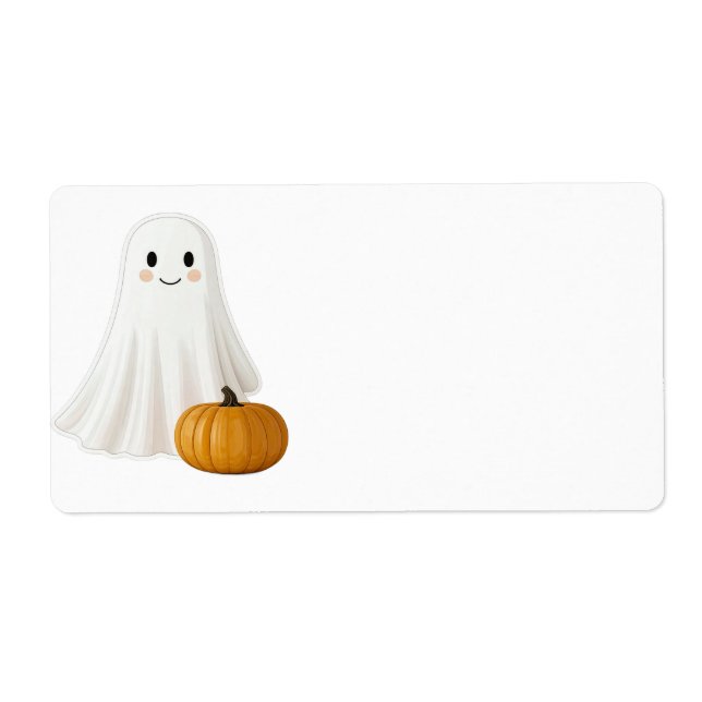 Étiquette d'expédition Halloween visage mignon (Devant)