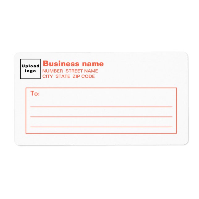 Étiquette d'expédition pour les entreprises Orange (Devant)