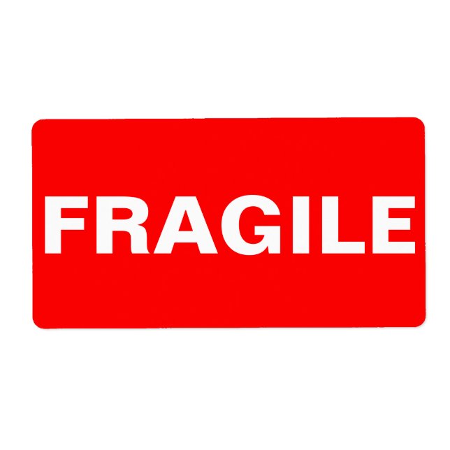Étiquette d'expédition Red Fragile (Devant)
