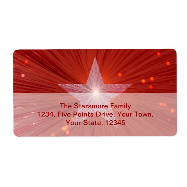 Étiquette d'expédition Red Star grand (Devant)