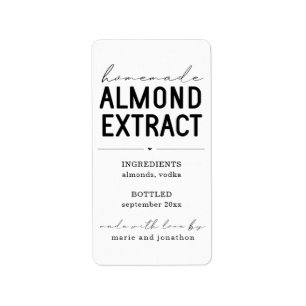 Étiquette d'extraction d'amandes maison personnali