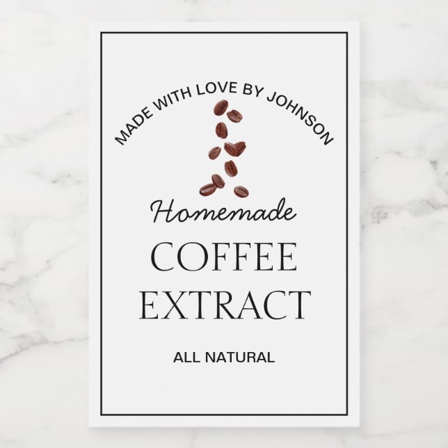 Étiquette d'extraction de café (Étiquettes simples)