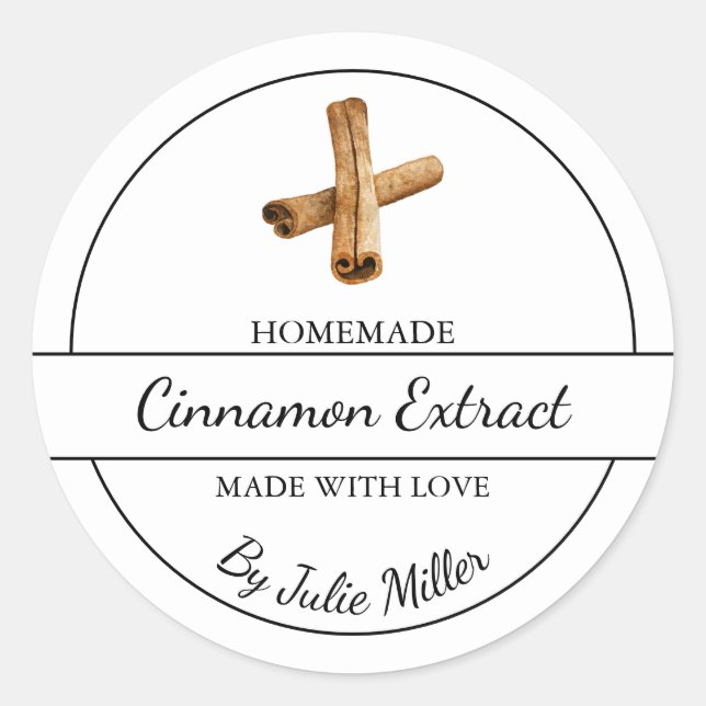 Étiquette d'extraction de cannelle maison simple (Devant)