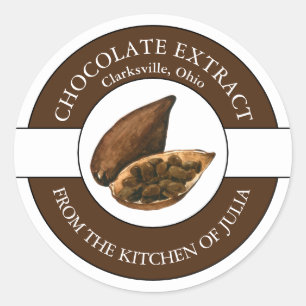 Étiquette d'extraction de chocolat