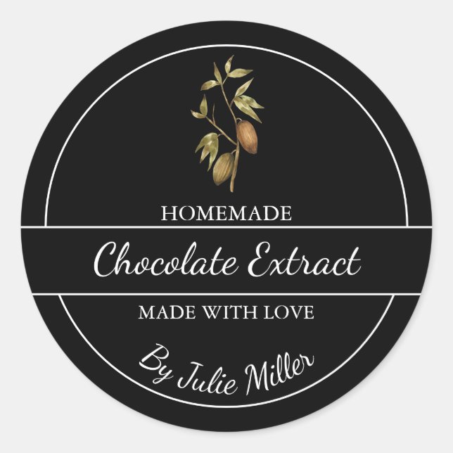 Étiquette d'extraction de chocolat maison simple (Devant)