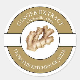 Étiquette d'extraction de gingembre