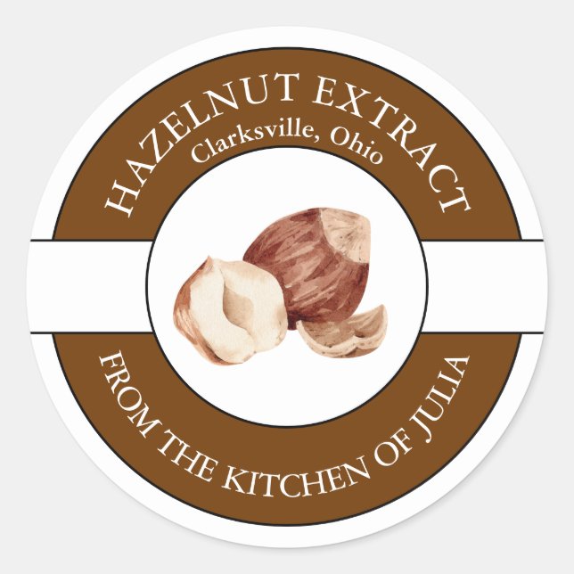 Étiquette d'extraction de noisette (Devant)