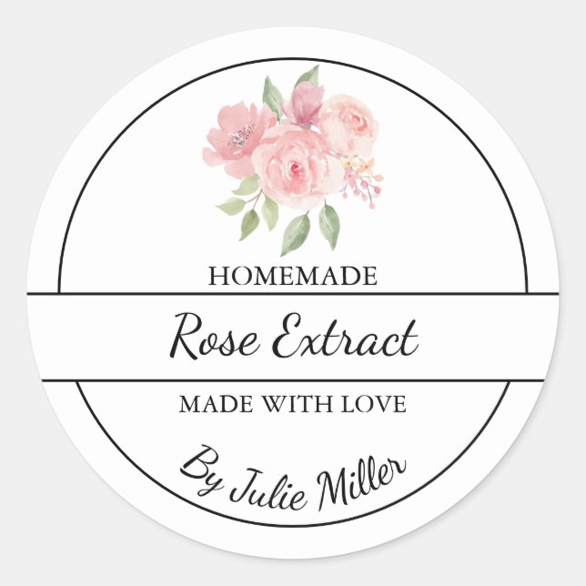 Étiquette d'extraction de Rose maison simple (Devant)