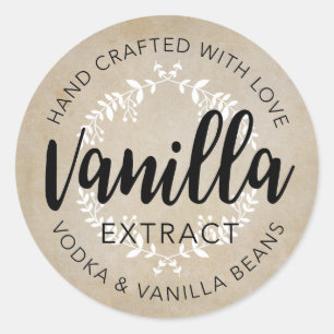Étiquette d'extraction de vanille artisanal VE001_
