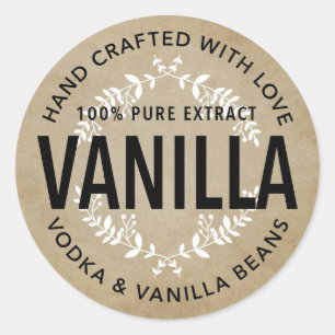 Étiquette d'extraction de vanille artisanal VE006_