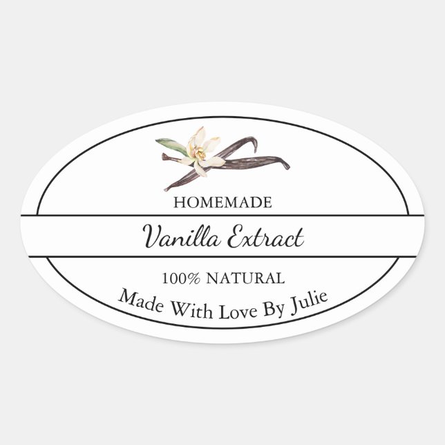 Étiquette d'extraction de vanille maison simple (Devant)