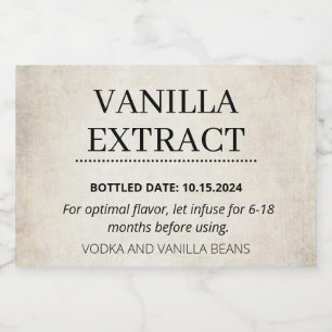 Étiquette d'extraction de vanille personnalisable