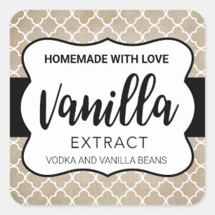Étiquette d'extraction de vanille personnalisable
