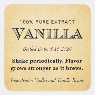 Étiquette d'extraction de vanille personnalisable