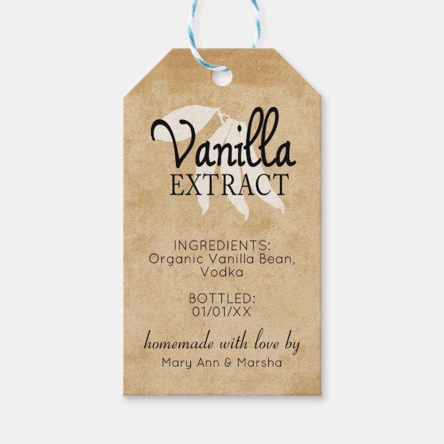 Étiquette d'extraction de vanille personnalisé (Devant)