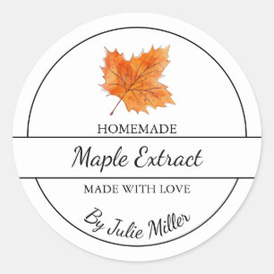 Étiquette d'extraction d'érable maison simple