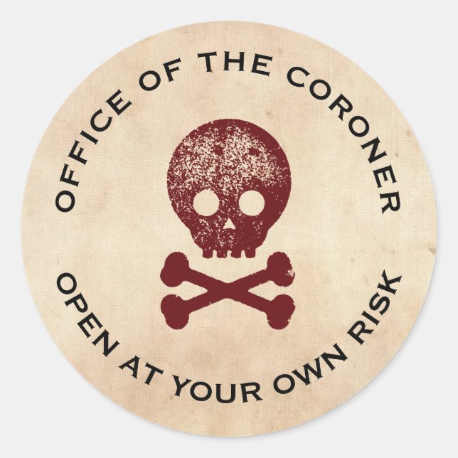 Étiquette d'Halloween crâne et os croisés (Devant)