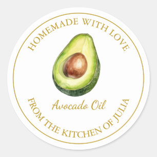 Étiquette d'huile d'Avocado fait maison Gold   Bla