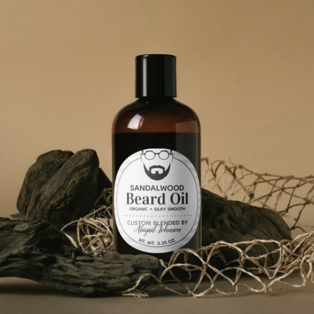 Étiquette d'huile de barbe masculine sur mesure no (Créateur téléchargé)