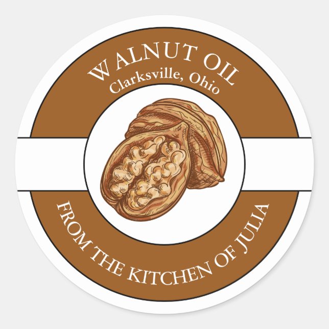 Étiquette d'huile de noix (Devant)