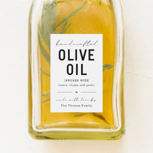 Étiquette d'huile d'olive maison