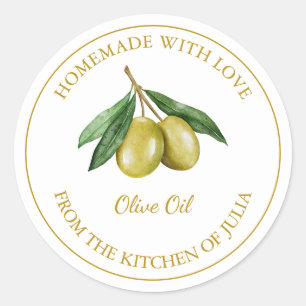 Étiquette d'huile d'olive maison Gold Blanc