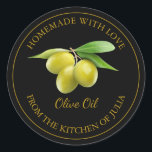 Étiquette d'huile d'olive maison | Noir<br><div class="desc">Spécial pour vous !</div>