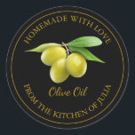 Étiquette d'huile d'olive maison | Noir<br><div class="desc">Spécial pour vous !</div>