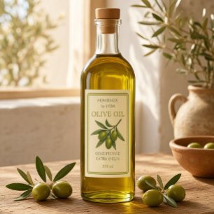 Étiquette d'huile d'olive maison personnalisé