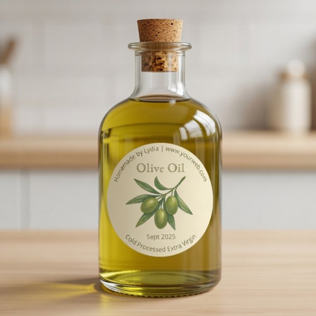Étiquette d'huile d'olive vierge extra sur mesure (Créateur téléchargé)