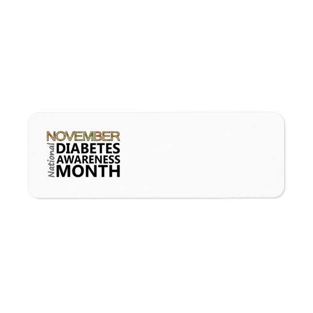 Étiquette Diabétique Novembre Mois de sensibilisation au dia (Devant)