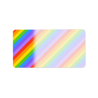 Étiquette Diagonal Rainbow Stripes Motif.