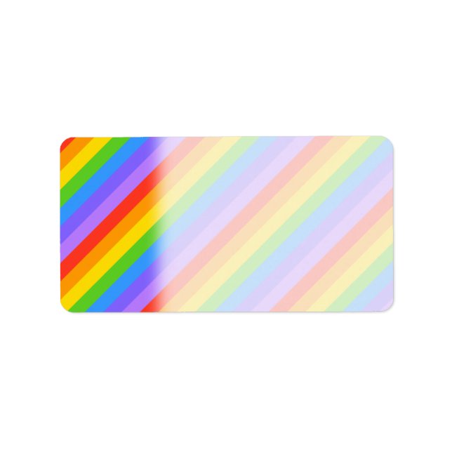 Étiquette Diagonal Rainbow Stripes Motif. (Devant)