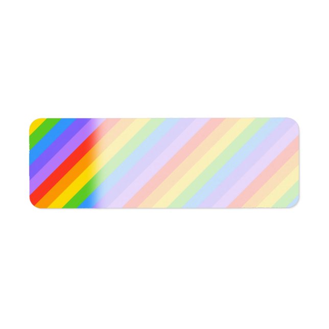 Étiquette Diagonal Rainbow Stripes Motif. (Devant)