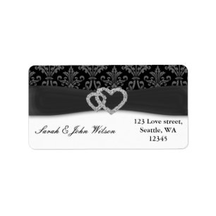 Étiquette diamante damask mariage