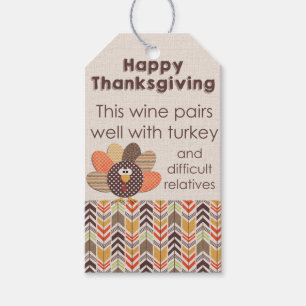 Étiquette difficile de vin de thanksgiving de