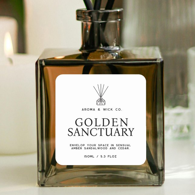 Étiquette diffuseur simple blanc et noir (Créateur téléchargé)