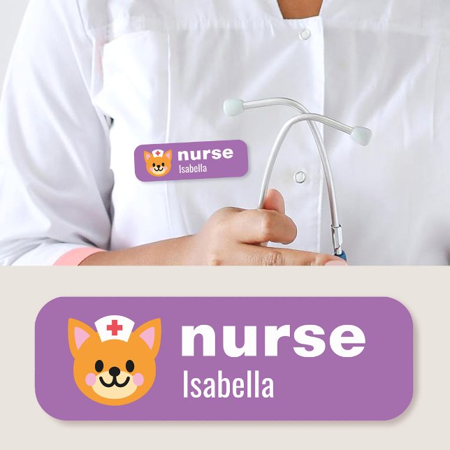 Étiquette d'infirmière à nom personnalisé Simple C (Créateur téléchargé)