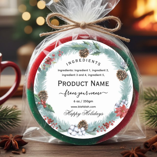 Étiquette d'ingrédient de confiture de Noël avec c (Créateur téléchargé)