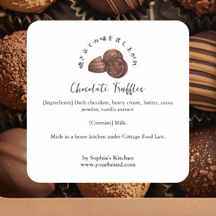 Étiquette d'ingrédient de pâtisserie aquarelle Tru