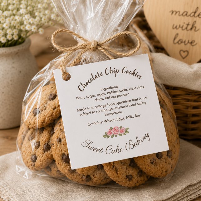 Étiquette d'ingrédients de cookie au chocolat Chal (Créateur téléchargé)