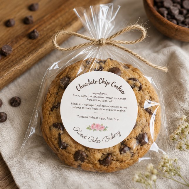 Étiquette d'ingrédients de cookie au chocolat Chal (Créateur téléchargé)