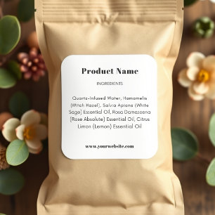 Étiquette d'ingrédients du produit
