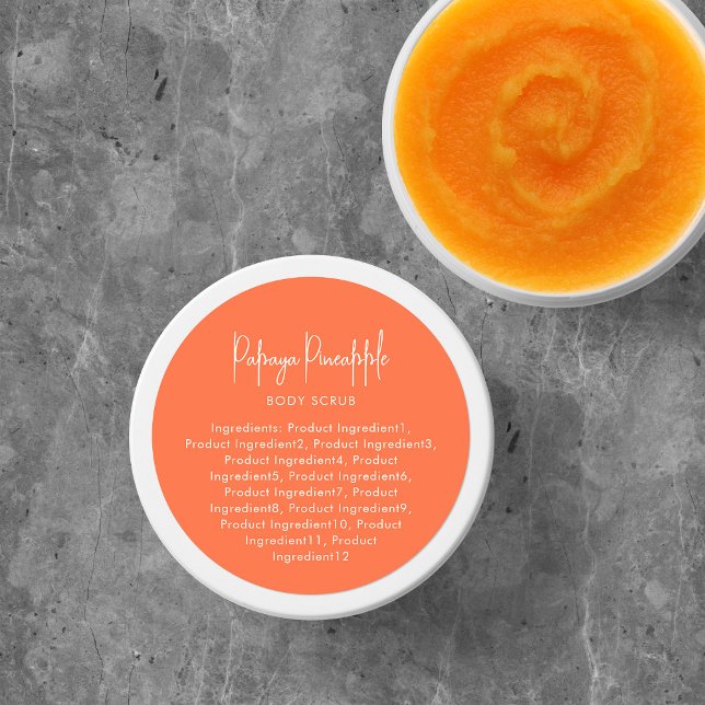 Étiquette d'ingrédients minimaliste Script Couleur (Créateur téléchargé)