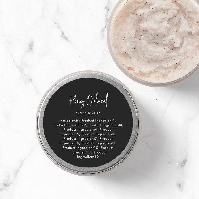 Étiquette d'ingrédients minimaliste Script de coul (Créateur téléchargé)