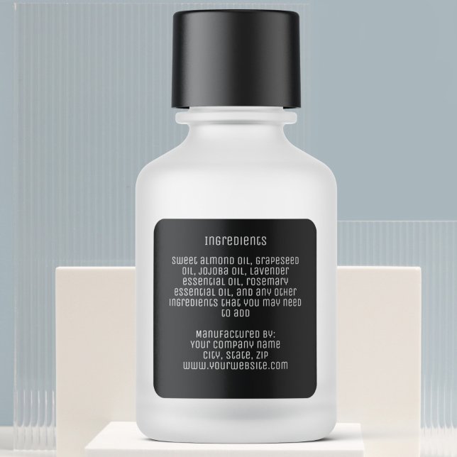 étiquette d'ingrédients noirs modernes minimes (Créateur téléchargé)