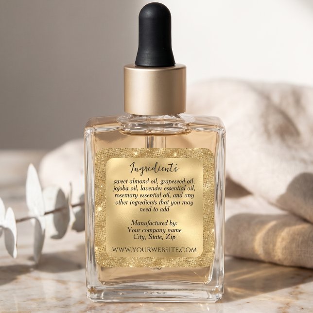 Étiquette d'ingrédients Paillettes Or Luxe (Créateur téléchargé)