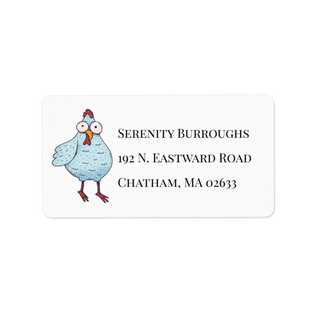 Étiquette Dingue poule dame Funny Hen Rooster Farm Life (Devant)